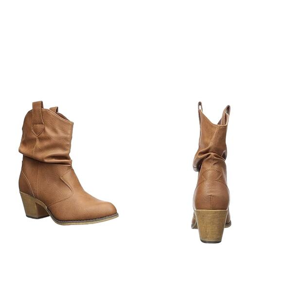 Charles Albert Women's Western Cowboy Boots Brown Mid-Calf Pull On SZ 10 - Picture 3 of 13